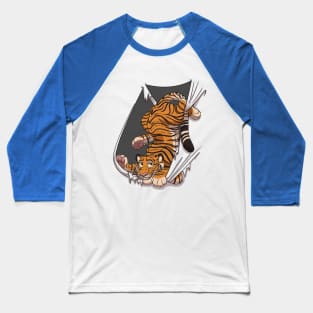 Mischievous Tiger Baseball T-Shirt